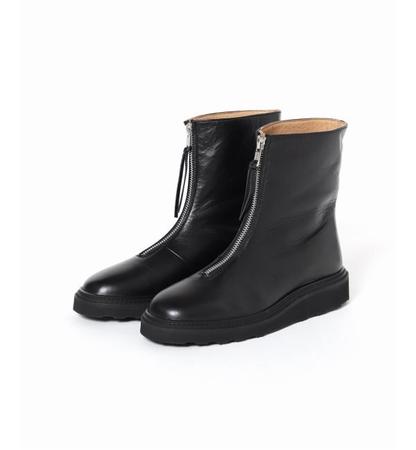 zip front flat boots