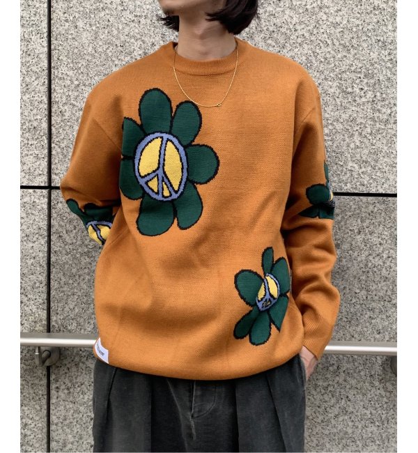 BUTTER GOODS/バターグッズ】 FLOWERS KNITTED SWEATER：ニット