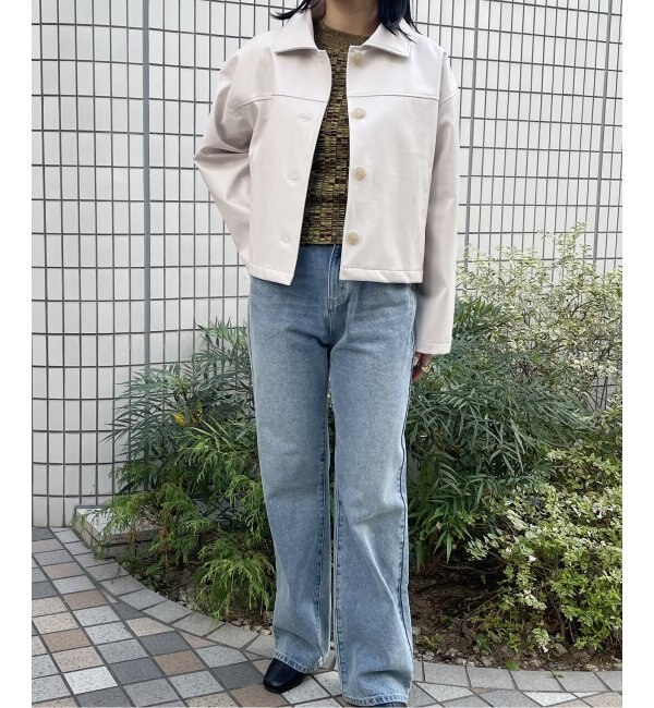 Fake Leather Collared JK / フェイクレザーカラードジャケット