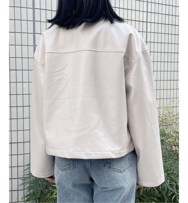 Fake Leather Collared JK / フェイクレザーカラードジャケット