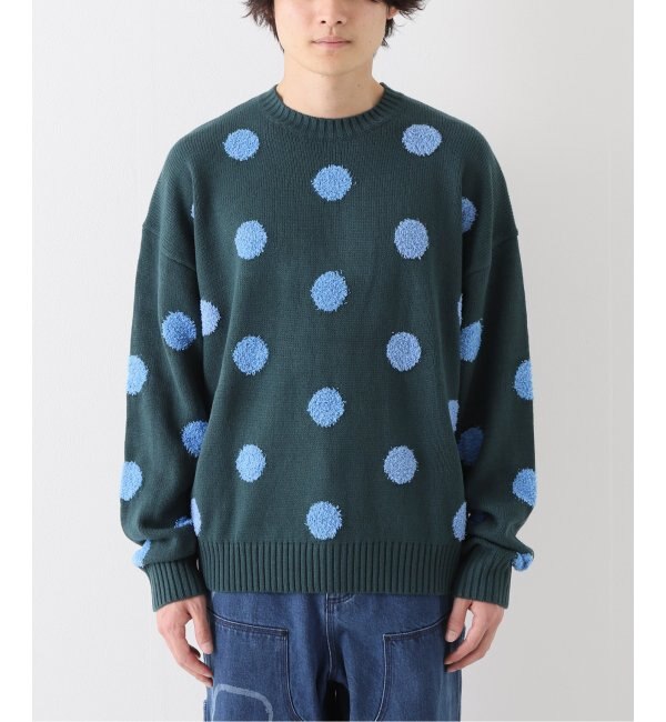 BRAIN DEAD/ブレインデッド】 POLKA PILE CREWNECK SWEATER：ニット