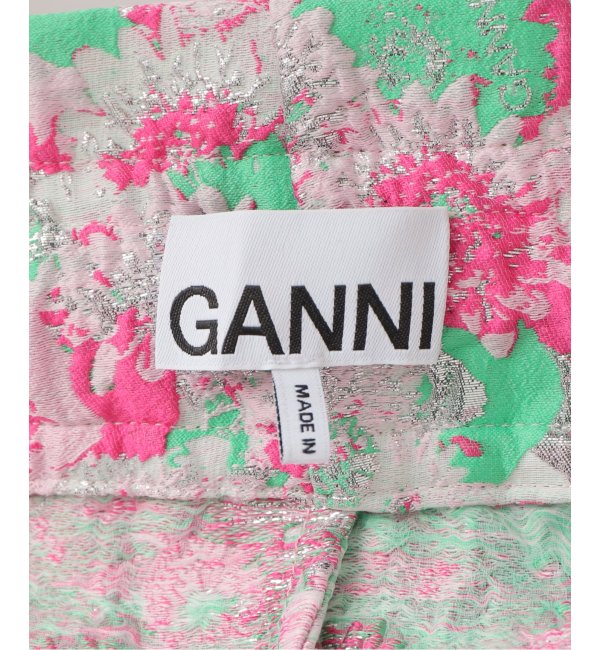 カーキ×インディゴ ガニー　GANNI　 DRESS DECORATIVE COLLAR ワンピース