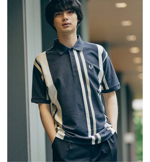【FRED PERRY for JOURNAL STANDARD】別注 ストライプ ピケポロシャツ