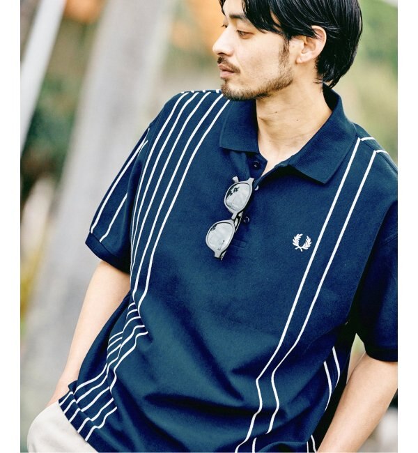 【FRED PERRY for JOURNAL STANDARD】別注 ストライプ ピケポロシャツ