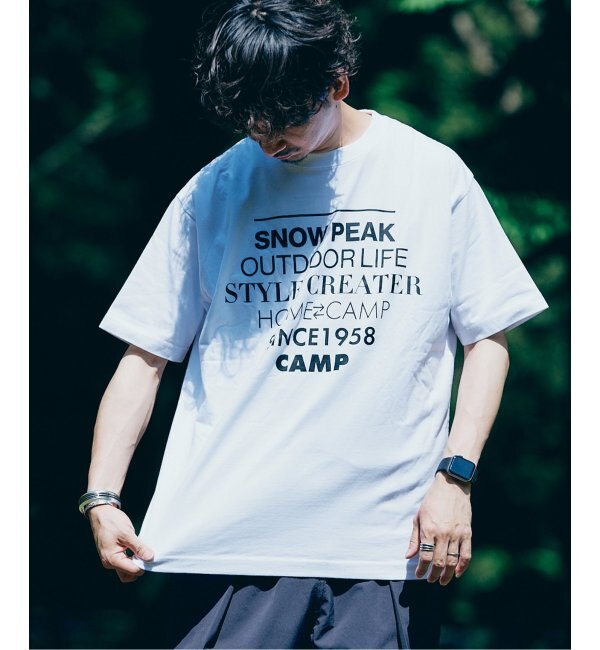 予約》【SNOW PEAK / スノーピーク】別注 Camp tour フロントプリントT 