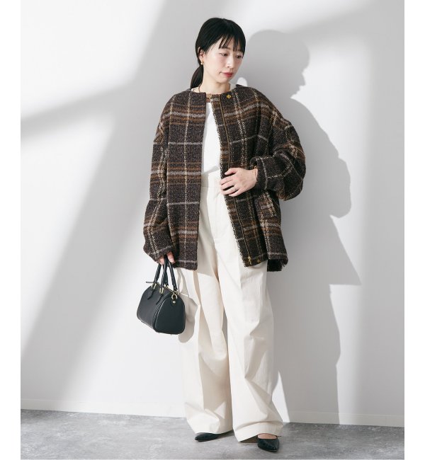 SUPER140S/MARINI クルーネックショートコート|JOURNAL STANDARD