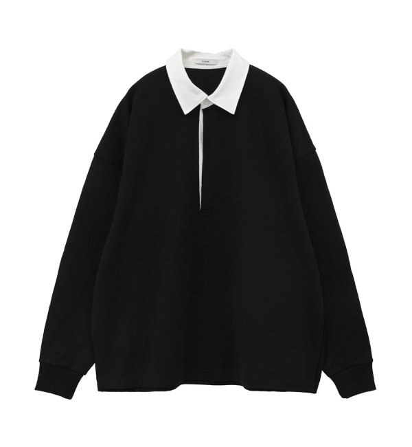 【CLANE/クラネ】DEEP NECK WIDE RUGBY SHIRT：ラガーシャツ