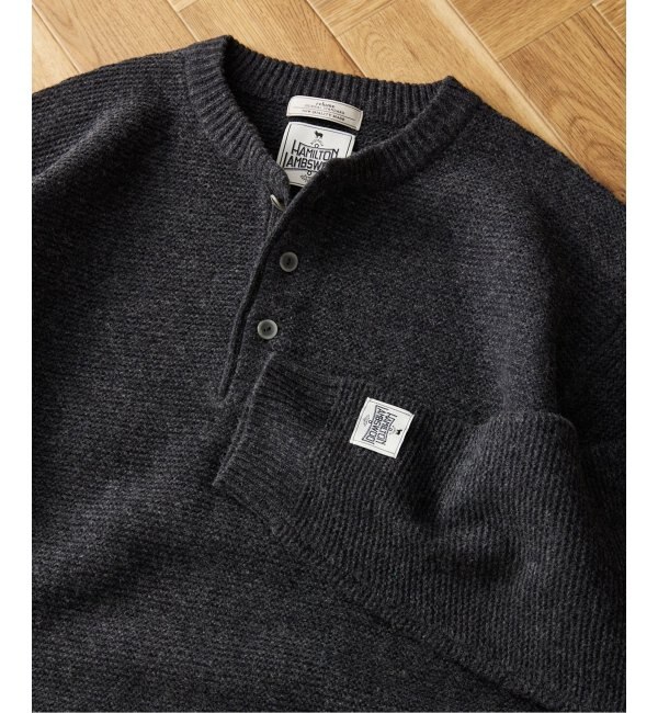 HAMILTON WOOL ガーター ヘンリーネックニット