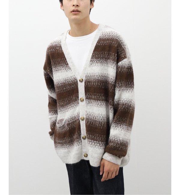 【POP TRADING COMPANY / ポップトレーディングカンパニー】striped knitted cardigan