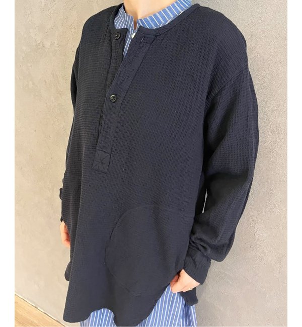 HTS / エイチティーエス】WAFFLE PLAIN HENLEY NECK SHIRT|JOURNAL