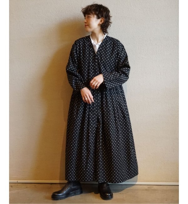 SOIL/ソイル】POPLIN DOT V-NECK DRESS|JOURNAL STANDARD(ジャーナル