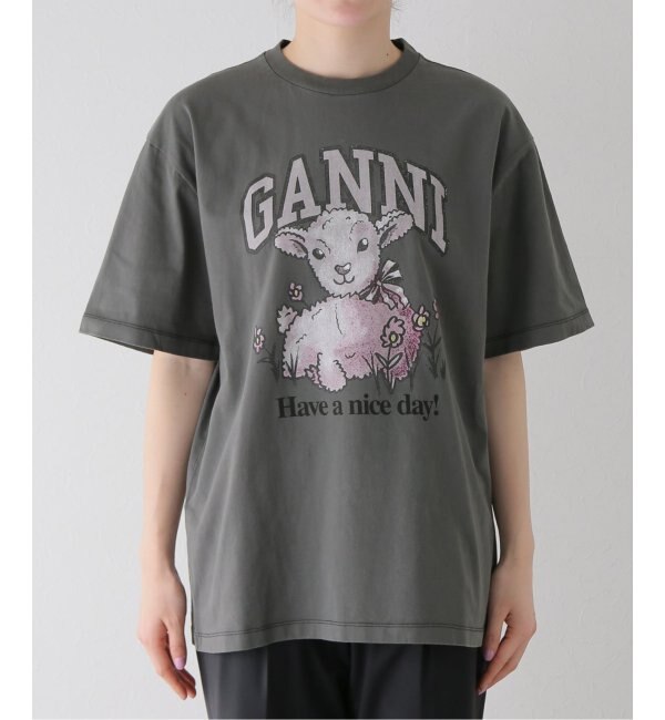 GANNI / ガニー】Future Heavy Jersey Lamb Short Sle：Tシャツ