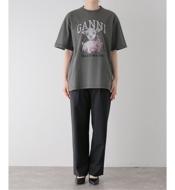 GANNI / ガニー】Future Heavy Jersey Lamb Short Sle：Tシャツ