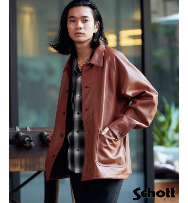 Schott / ショット】別注 レザーカバーオール|JOURNAL STANDARD ...