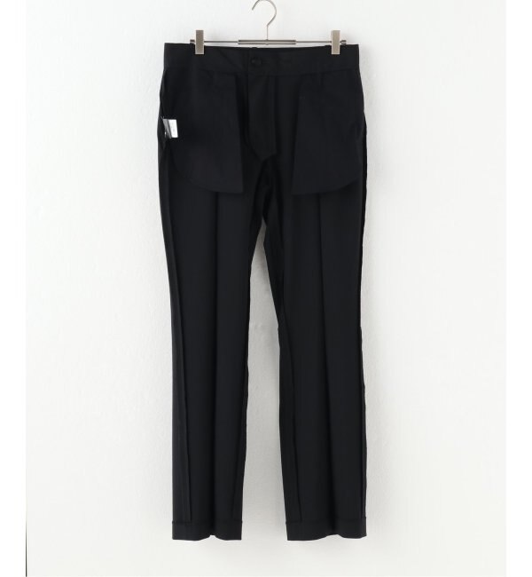 【ERNEST W. BAKER / アーネストダブルベイカー】FLARE TROUSERS BLACK