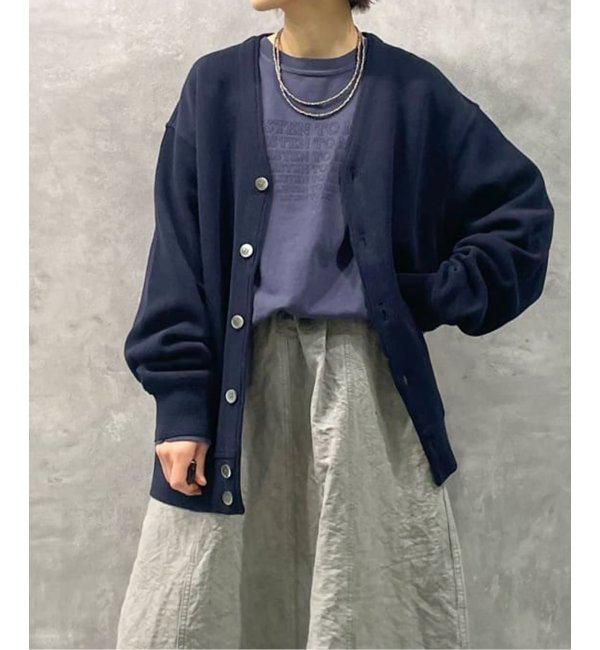 YONETOMI NEW BASIC】GIMA COTTON KNIT C/D：ニットカーディガン 