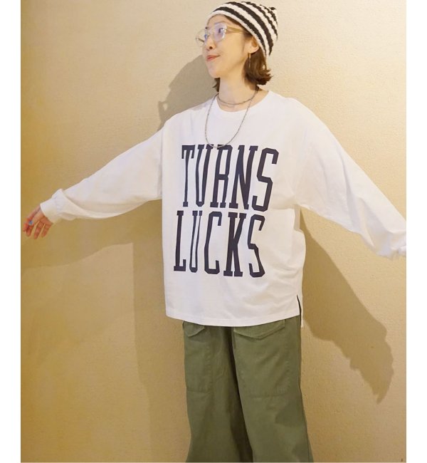 追加》プリントリメイクリブロンT TURNS LUCKS|JOURNAL STANDARD