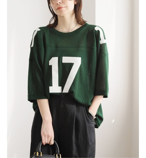 【INSCRIRE /アンスクリア】Mesh Football Tee：カットソー