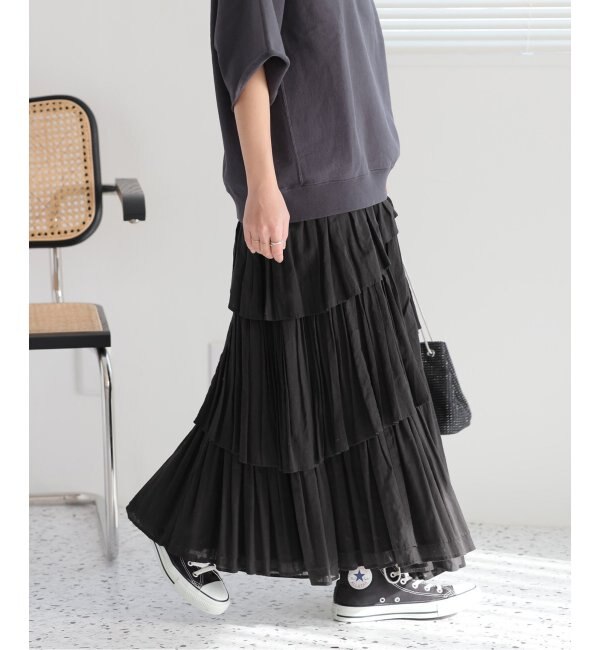 INSCRIRE /アンスクリア】Wool Gabardine Transform Skirt：スカート ...