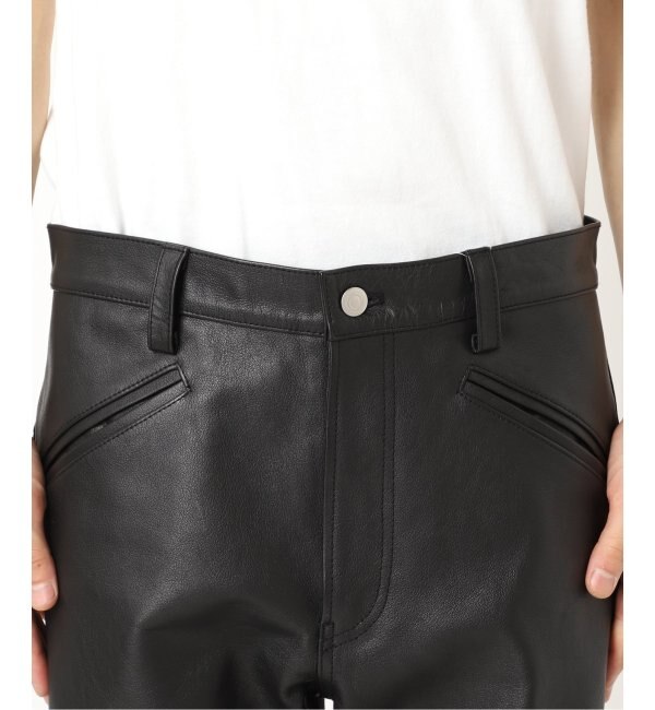 《予約》バッファローレザー モトクロスパンツ JOURNAL STANDARD ジャーナル スタンダード パンツ その他のパンツ ブラック*[Rakuten Fashion]