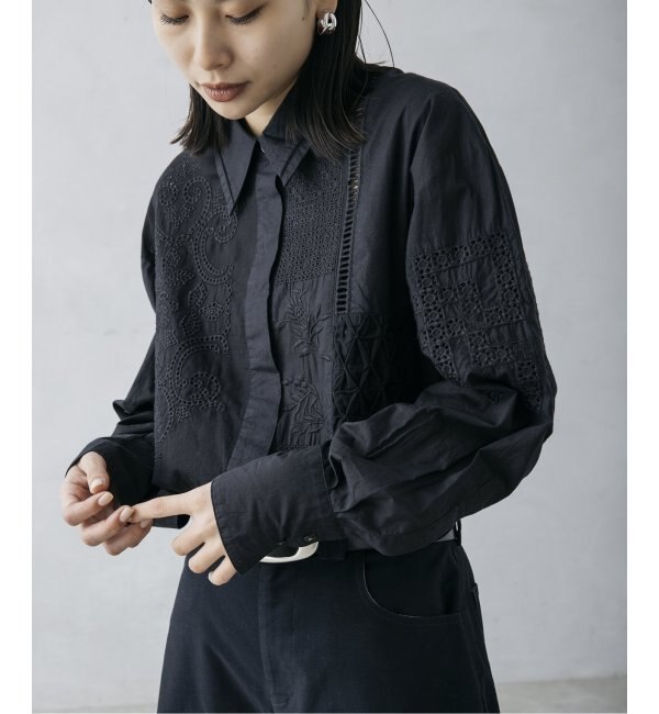 nude vintage×JOURNAL STANDARD】レースパッチワークシャツ