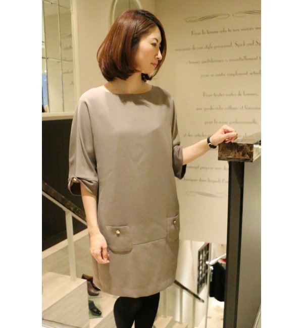 ドレープキュプラGDボタン サックドレス