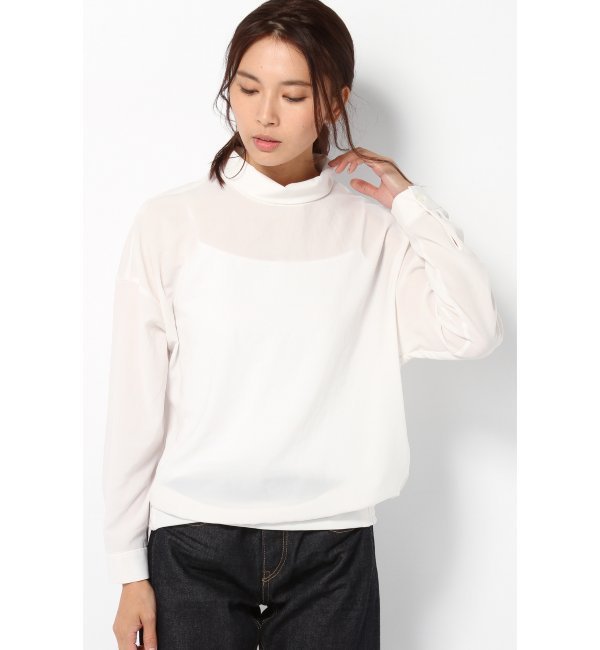 ストレッチジョーゼット ハイネックBL