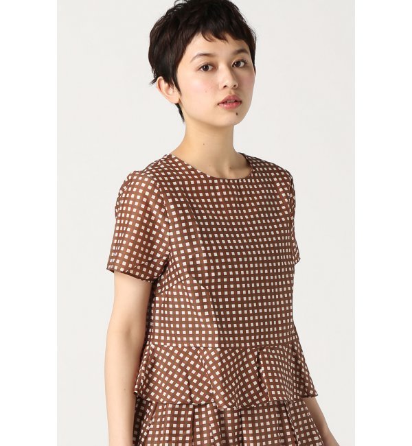 【スピック アンド スパン/Spick ＆ Span】 SAMLAVIギンガムS/S ブラウス [送料無料]