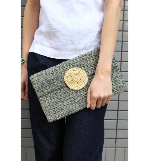 ≪EC限定 ≫LEVOYAGEENPANIERラフィアクラッチ