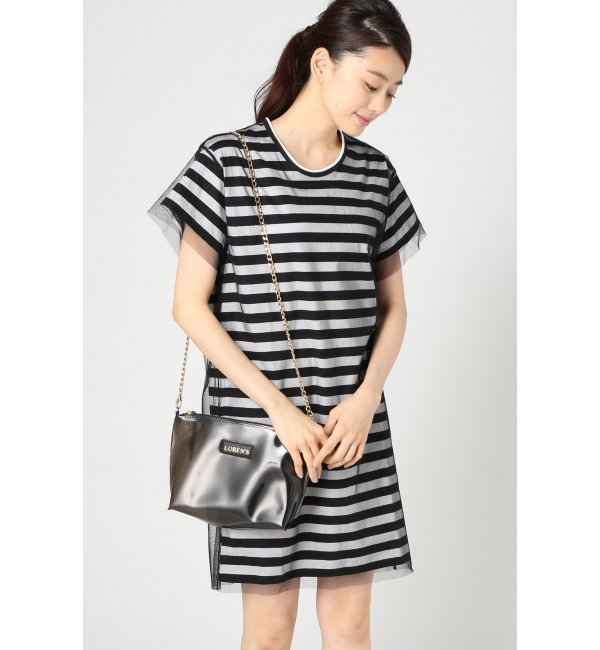 【スピック アンド スパン/Spick ＆ Span】 ボーダー*チュール T ワンピース [送料無料]