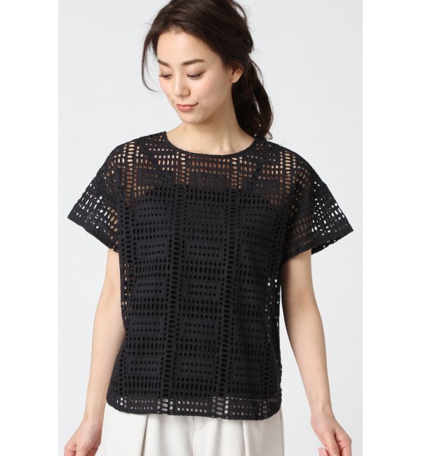 【スピック アンド スパン/Spick ＆ Span】 インドセイ カットワークレース T ブラウス [送料無料]