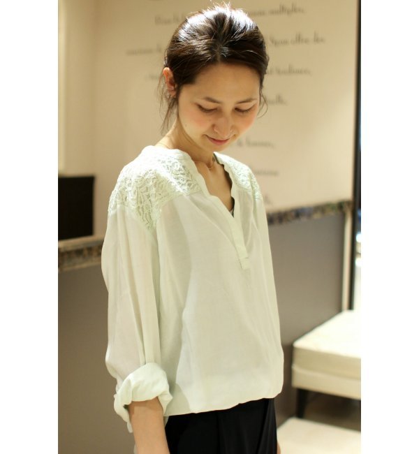 レーヨンローン*レース ナガ ソデプルオーバー