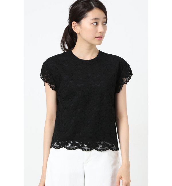 コードレース フレンチスリーブブラウス