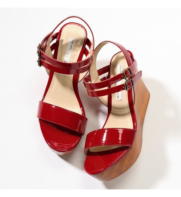 GEMMALINN エナメルストラップウエッジ