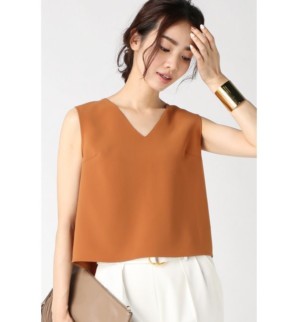 【スピック アンド スパン/Spick ＆ Span】 トリアセ クロップドブラウス [送料無料]