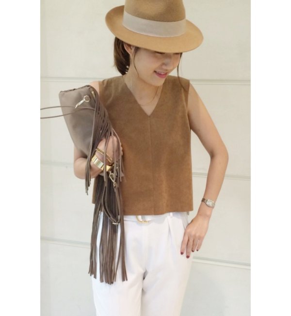 フェイクスウェードブラウス