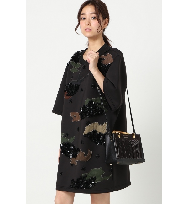 【スピック アンド スパン/Spick ＆ Span】 【DRY CLEAN ONLY】ボンディングカモフラワンピース [送料無料]