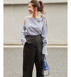 【スピック＆スパン/Spick ＆ Span】 【YUNE HO】 オープンショルダーシャツ [送料無料]