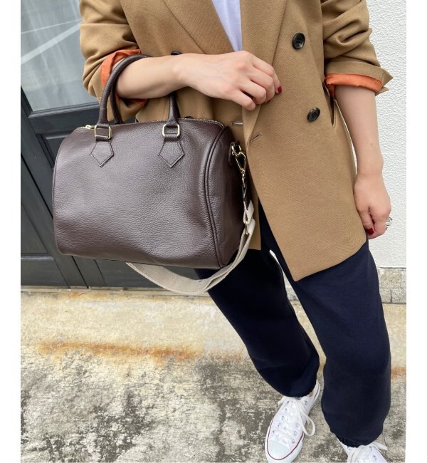 【AULENTTI/オウレンティ】 キャンバスストラップボストンバッグ SALE半額 AULENTTI 22SS ストラップ付きミニボストンバック ショルダーバッグ