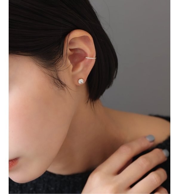 ピアス　k18  オニキス　両耳 - 3