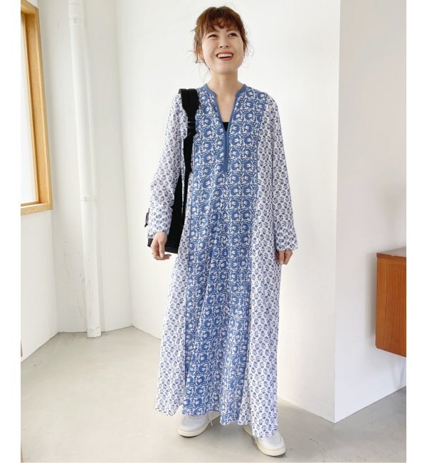 ビタミンカラーのハーモニー 【ヌキテパ】COTTON JQD COMBI DRESS