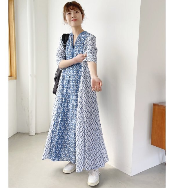 【ne Quittez pas / ヌキテパ】COTTON JQD COMBI DRESS