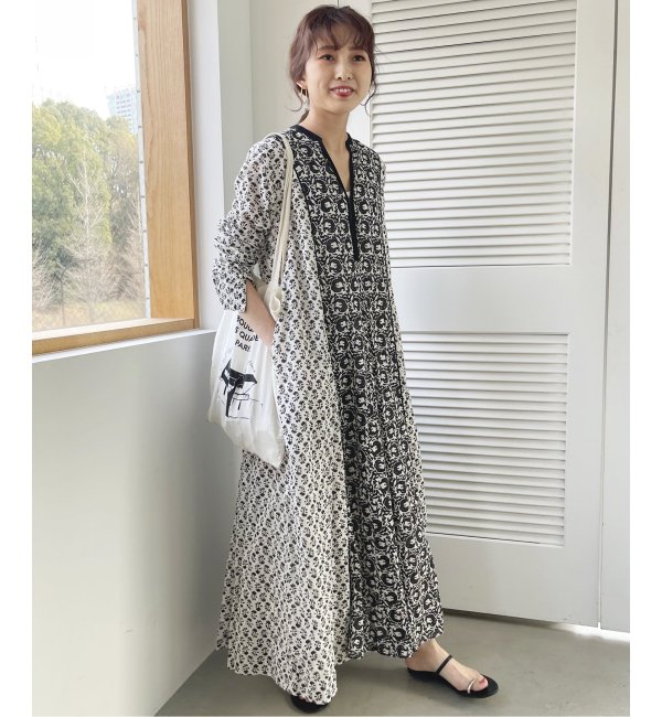 ビタミンカラーのハーモニー 【ヌキテパ】COTTON JQD COMBI DRESS