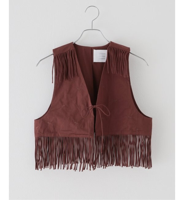 crinkle crinkle crinkle】 fringe short vest|Spick & Span(スピック