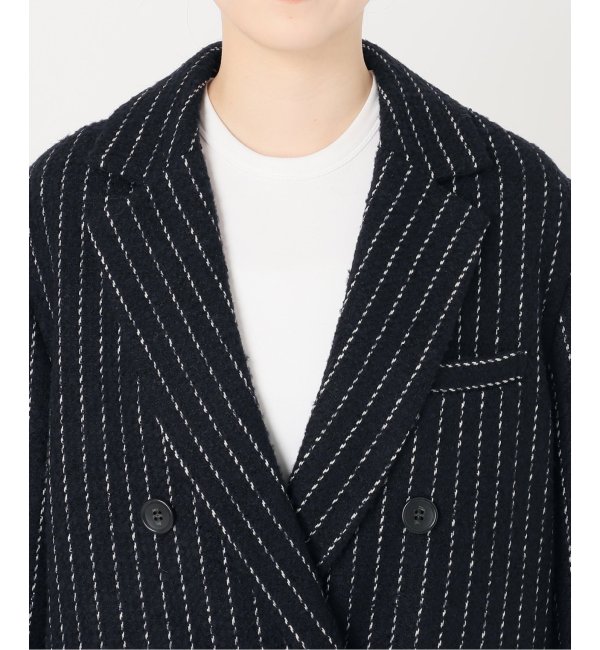❤︎定価13万❤︎40,42の方に ノーブルな紺 ニット ツイードジャケット美品