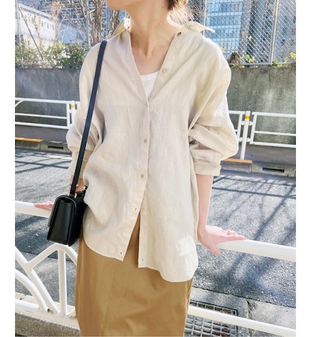 ≪追加≫80リネンカシュクールビッグシャツ|Spick & Span(スピック 