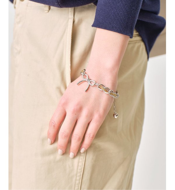 Bijou R.I / ビジューアールアイ】Stitch chain Ribbon Bracelet|Spick 