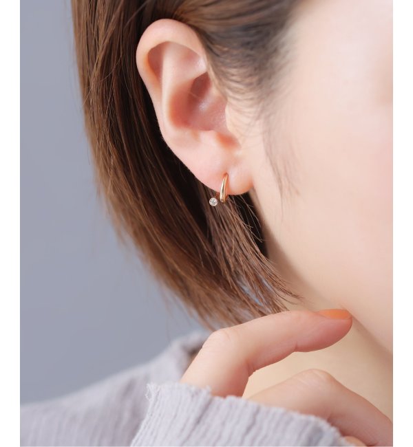 べゼルダイヤピアス K10（両耳）（Lilas by Spick&Span