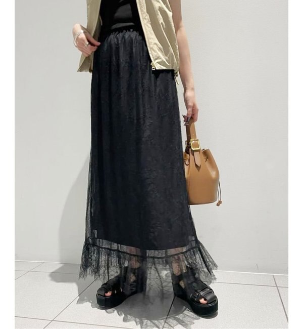 spick and 取り付ける span レースタイトスカート