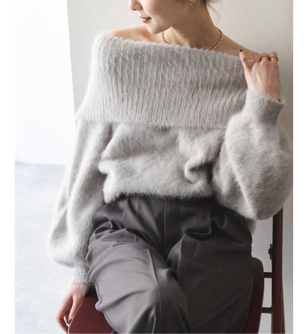 春早割 NOBLE×L'AUBE BLANC】FOX/カシミヤオフショルダーニット|Spick トップス